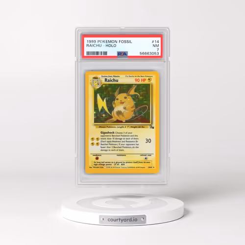 1999 Pokémon Fossil #14 Raichu - Holo (PSA 7 NM)