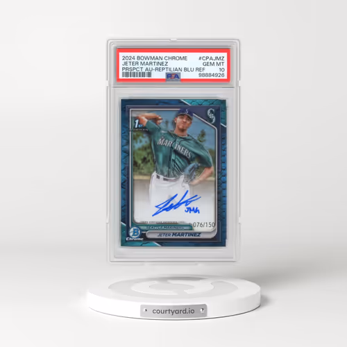 2024 Bowman Chrome Prospect Autographs #CPAJMZ Jeter Martinez - Reptilian Blue Refractor (PSA 10 GEM MINT)