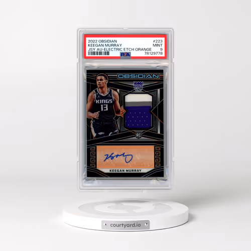 2022 Panini Obsidian #223 Keegan Murray - Jersey Autograph-Electric Etch Orange (PSA 9 MINT)