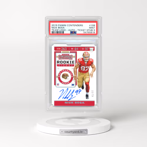 2019 Panini Contenders #108 Nick Bosa - Autograph-Ticket Stub (PSA 9 MINT)