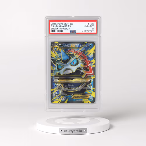 2015 Pokémon XY Breakthrough #156 M Glalie EX - Holo Full Art (PSA 8 NM-MT)