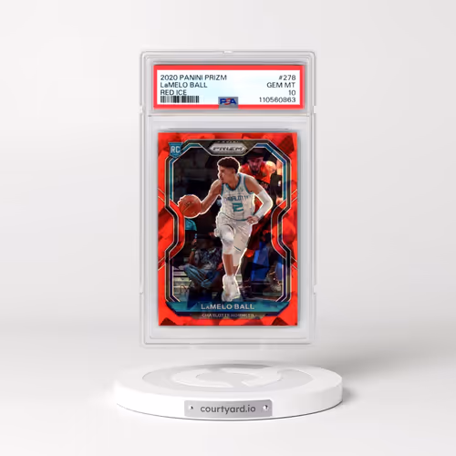 2020 Panini Prizm #278 LaMelo Ball - Red Ice (PSA 10 GEM MINT)