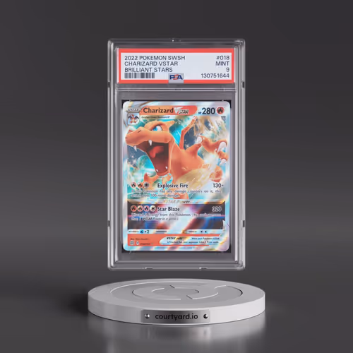2022 Pokémon Sword & Shield Brilliant Stars #018 Charizard Vstar (PSA 9 MINT)