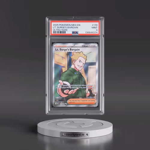 2025 Pokémon Meg EN-Mega Evolution #170 LT. Surge's Bargain - Ultra Rare (PSA 9 MINT)