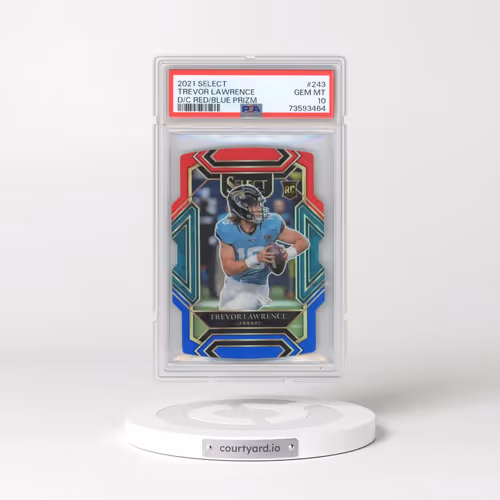 2021 Panini Select #243 Trevor Lawrence - Die-Cut Red/Blue Prizm (PSA 10 GEM MINT)