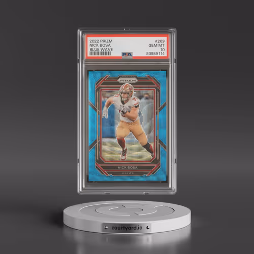 2022 Panini Prizm #269 Nick Bosa - Blue Wave (PSA 10 GEM MINT)