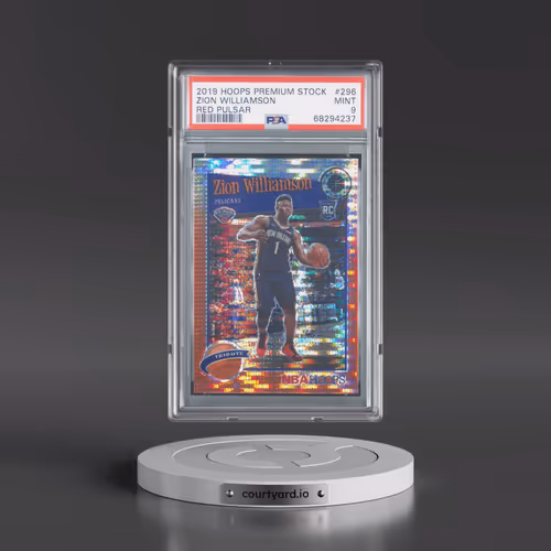 2019 Panini Hoops Premium Stock #296 Zion Williamson - Red Pulsar (PSA 9 MINT)