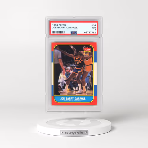 1986 Fleer #14 Joe Barry Carroll (PSA 7 NM)