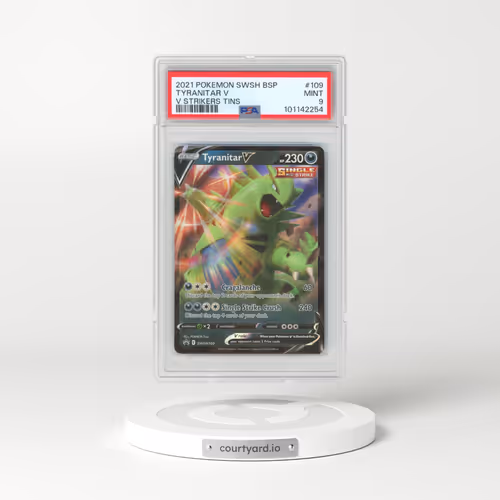 2021 Pokémon Swsh Black Star Promo #109 Tyranitar V - Holo V Strikers Tins (PSA 9 MINT)