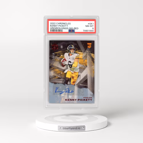 2022 Panini Chronicles Gridiron Kings #GK1 Kenny Pickett - Signature-Red (PSA 8 NM-MT)