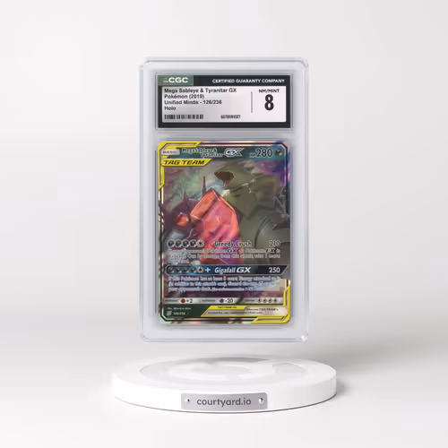 2019 Unified Minds #126/236 Mega Sableye & Tyranitar GX - Holo (CGC 8 NM-MT)