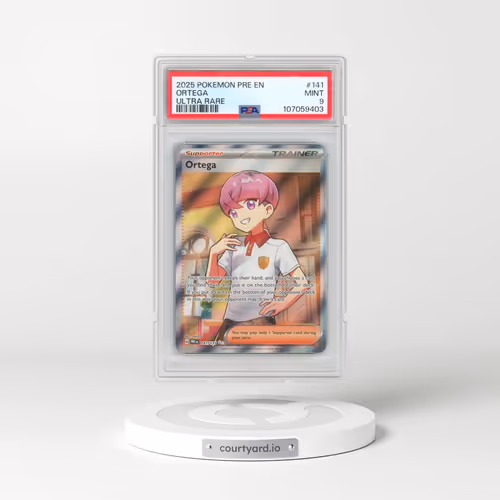 2025 Pokémon Pre EN-Prismatic Evolutions #141 Ortega - Ultra Rare (PSA 9 MINT)