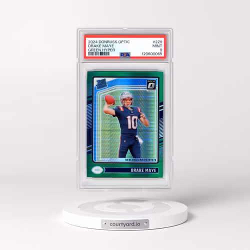 2024 Panini Donruss Optic #229 Drake Maye - Green Hyper (PSA 9 MINT)