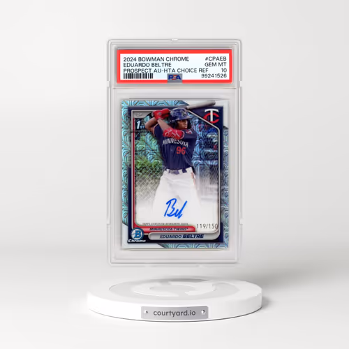 2024 Bowman Chrome Prospect Autographs #CPAEB Eduardo Beltre - Hta Choice Refractor (PSA 10 GEM MINT