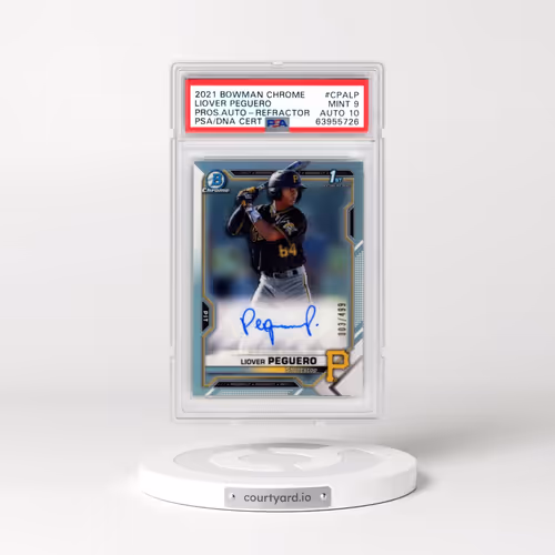 2021 Bowman Chrome Prospect Autographs #CPALP Liover Peguero - Refractor (PSA 9 MINT)