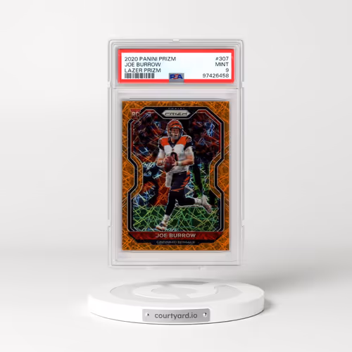 2020 Panini Prizm #307 Joe Burrow - Lazer Prizm (PSA 9 MINT)