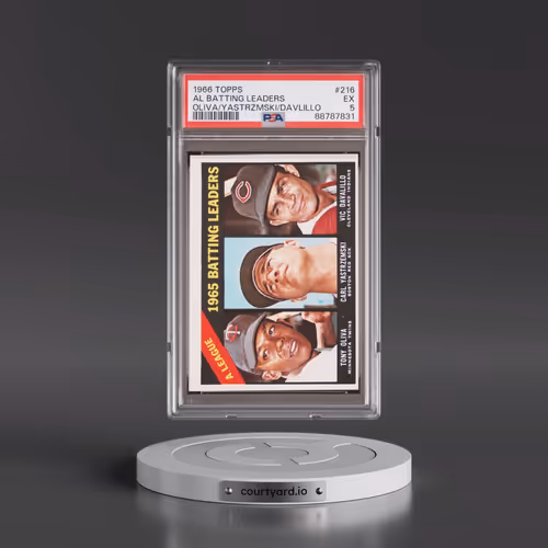 1966 Topps #216 AL Batting Leaders - Oliva/Yastrzemski/Davlillo (PSA 5 EX)