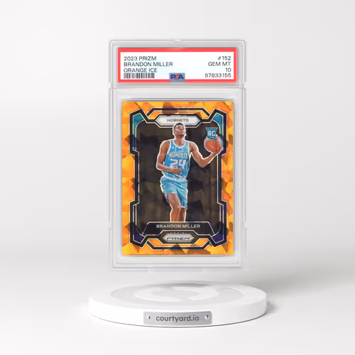 2023 Panini Prizm #152 Brandon Miller - Orange Ice (PSA 10 GEM MINT)