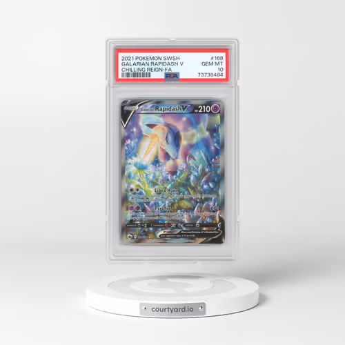2021 Pokémon Sword & Shield Chilling Reign #168 Galarian Rapidash V - Holo Full Art (PSA 10 GEM MINT)