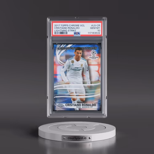 2017 Topps Chrome UEFA Champions League Lightning Strike #LS-CR Cristiano Ronaldo (PSA 10 GEM MINT)