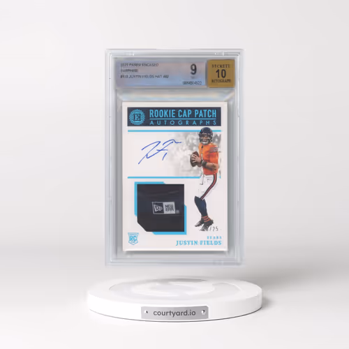 2021 Panini Encased Sapphire #123 Justin Fields HAT AU (BGS 9 MINT)