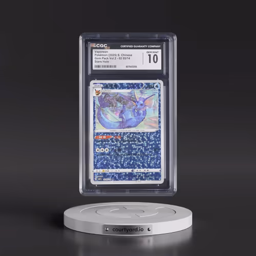 2025 Gem Pack Volume 2 - CBB2C - Simplified #02 05/14 Vaporeon - Stars Holo (CGC 10 GEM MINT)