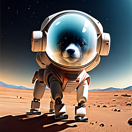 Astrodog with cyber legs