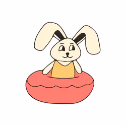 Funny rabbit and donut