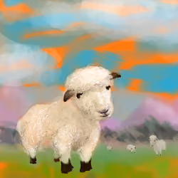 Sheep in a Moody Pasture - Variation 001 (seed image)
