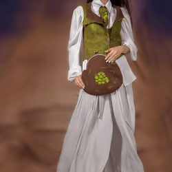 Design by Anna Laskin, Brown set "Lena", ArtCraftLand, handmade crafted fashion Israeli designer
