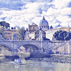 Fiume Tevere - Panoramic View