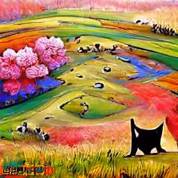 cat in meadow