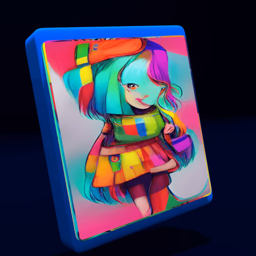 Kglitch colourful girl 3D