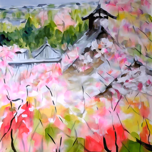 Beautiful Kyoto #0020 Shidare Sakura at Tenryu-ji Temple