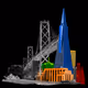 San Fancisco Collection 1d - Bay Bridge and Transamerica Pyramid