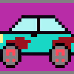 8bits Turquoise Sport Car #7 
