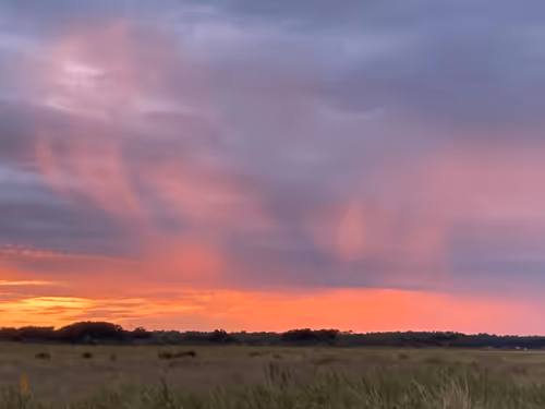 pink sunset on Topsail inlet