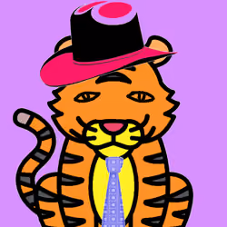 Cute Tiger with Hat and Tie #245