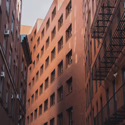 Red brick building.