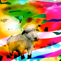 Sheep in a Moody Pasture - Variation 003