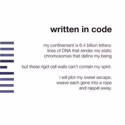 written in code