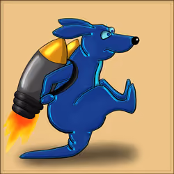 Blue Plastic Kicking Kangaroo #22