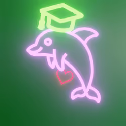 Happy Neon Dolphin #8059