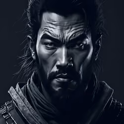 Samurai pencil style portrait 