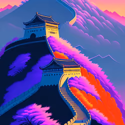 Surrealism great wall of China
