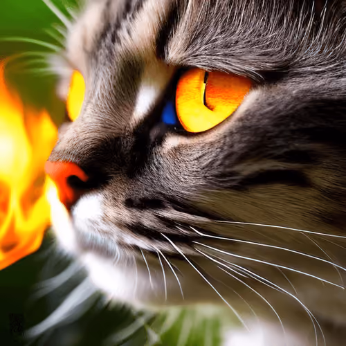 Cat and Fire