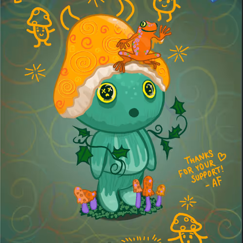 NOT SO FUNGI #666 (signed by @Aliciafreemandesigns) 🧡