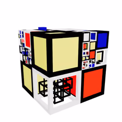 3DMondrian Cube #100