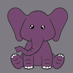 purple grey elephant 