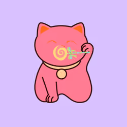 Red Cat with flowers
